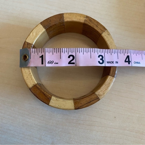 Two Tone Wooden Bangle Set 2pc - Picture 3 of 11